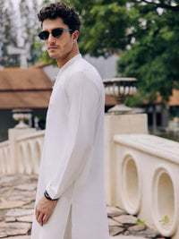 Off White Cotton Kurta Trouser - AL-KT-3058
