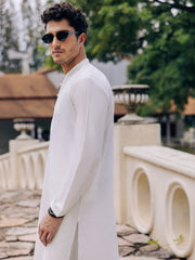 Off White Cotton Kurta Trouser - AL-KT-3058