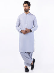 Ash Grey Blended Kameez Shalwar - AL-KS-3063 - Almirah Online