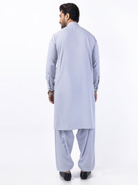 Ash Grey Blended Kameez Shalwar - AL-KS-3063