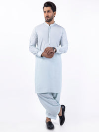 Light Blue Blended Kameez Shalwar - AL-KS-3064A