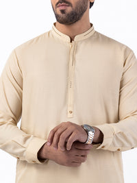 Beige Blended Kameez Shalwar - AL-KS-3064B