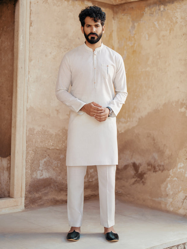 Light Blue Blended Kurta Trouser - AL-KT-3065 - Almirah Online