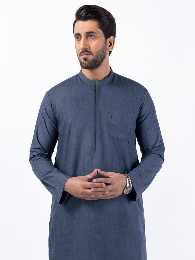 Grey Blended Kurta Trouser - AL-KT-3066 - Almirah Online