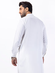 White Blended Kameez Shalwar - AL-KS-3067 - Almirah Online