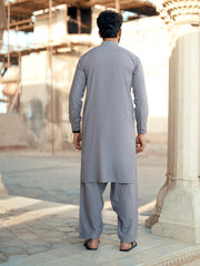 Grey Blended Kameez Shalwar - AL-KS-3068 - Almirah Online