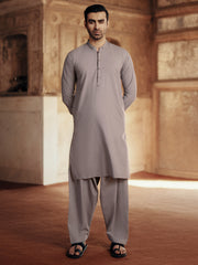 Ash Grey Blended Kameez Shalwar - AL-KS-3070B - Almirah Online