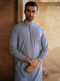 Blue Blended Kameez Shalwar - AL-KS-3071A