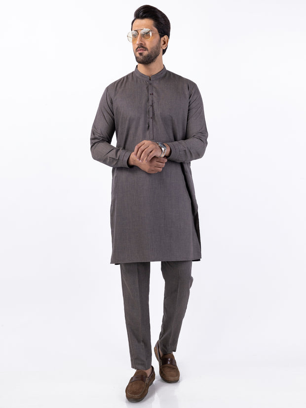 Brown Blended Kurta Trouser - AL-KT-3078 - Almirah Online