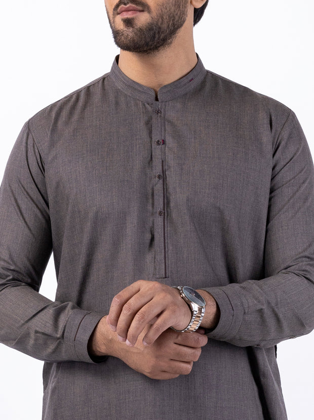 Brown Blended Kurta Trouser - AL-KT-3078 - Almirah Online