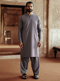 Grey Blended Kameez Shalwar - AL-KS-3073