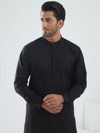 Black Blended Kameez Shalwar - AL-KS-3075C