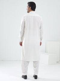 White Blended Kameez Shalwar - AL-KS-3075A