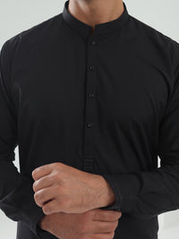 Black Blended Kameez Shalwar - AL-KS-3075C