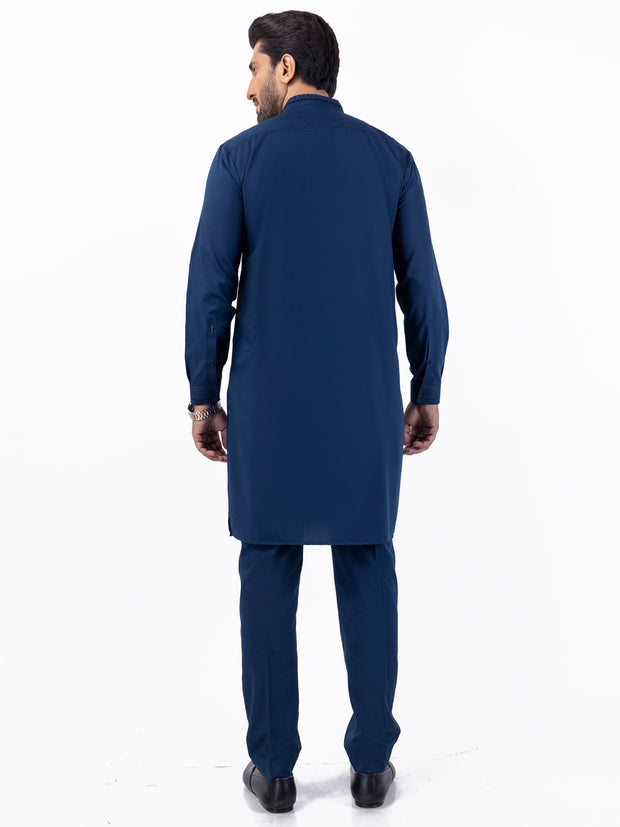 Blue Blended Kurta Trouser - AL-KT-3079 - Almirah Online