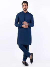 Blue Blended Kurta Trouser - AL-KT-3079
