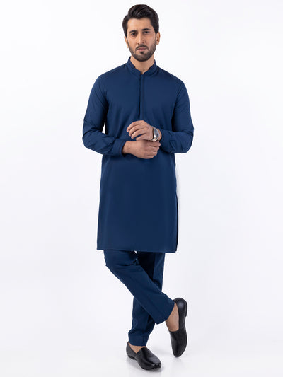 Blue Blended Kurta Trouser - AL-KT-3079 - Almirah Online