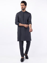 Charcoal Blended Kurta Trouser - AL-KT-3081 - Almirah Online