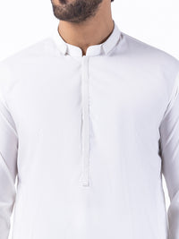 White Blended Kurta Trouser - AL-KT-3082