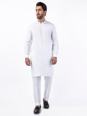 White Blended Kurta Trouser - AL-KT-3082 - Almirah Online