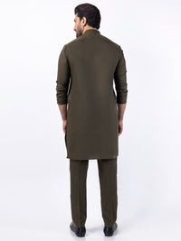 Olive Blended Kurta Trouser - AL-KT-3085