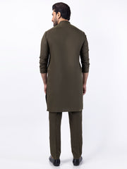 Olive Blended Kurta Trouser - AL-KT-3085 - Almirah Online