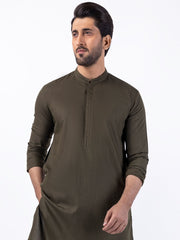 Olive Blended Kurta Trouser - AL-KT-3085 - Almirah Online