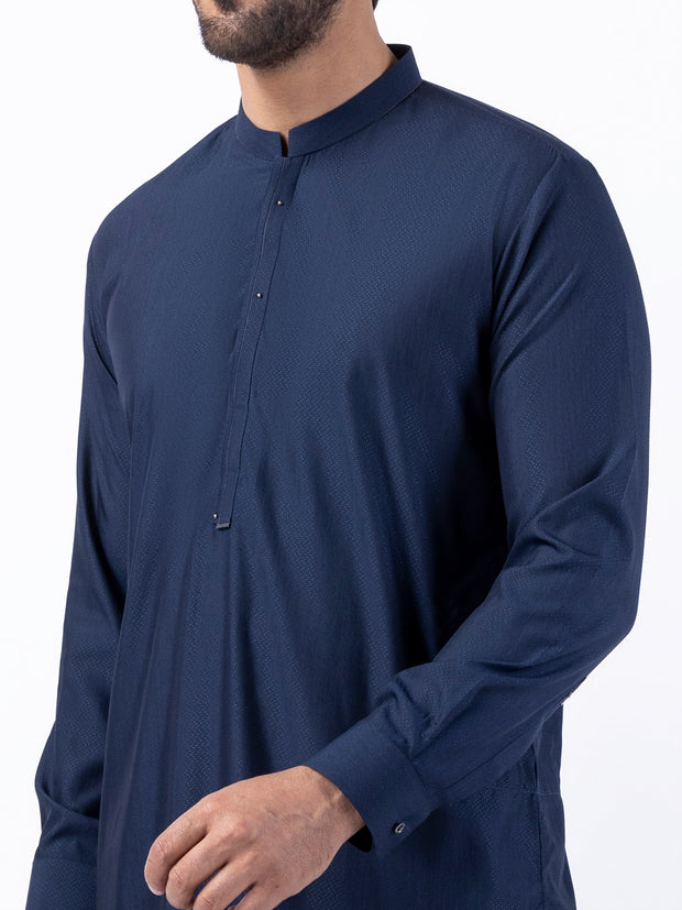 Navy Blue Blended Kurta Trouser - AL-KT-3086 - Almirah Online