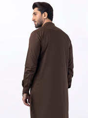 Brown Blended Kameez Shalwar - AL-KS-3087 - Almirah Online