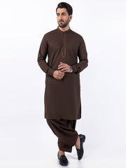 Brown Blended Kameez Shalwar - AL-KS-3087 - Almirah Online