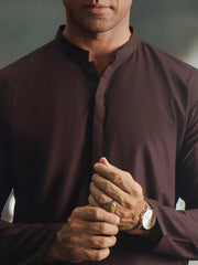 Dark Brown Blended Kurta Trouser - AL-KT-3091