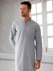 Ash Grey Blended Kurta Trouser - AL-KT-3100