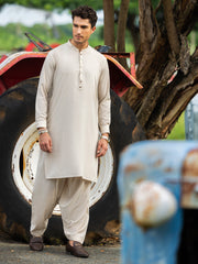 Fawn Blended Kameez Shalwar - AL-KS-3102