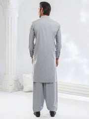 Grey Blended Kameez Shalwar - AL-KS-3104