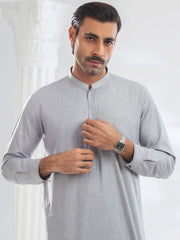 Grey Blended Kameez Shalwar - AL-KS-3104