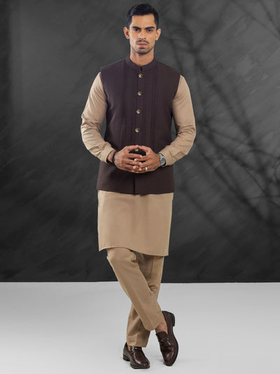 Dark Brown Blended Waistcoat - AL-WC-560