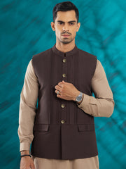 Dark Brown Blended Waistcoat - AL-WC-560