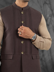 Dark Brown Blended Waistcoat - AL-WC-560