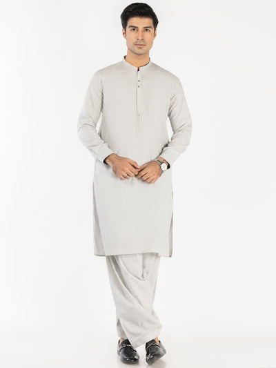 Ash Grey Blended Kameez Shalwar - AL-KS-3116