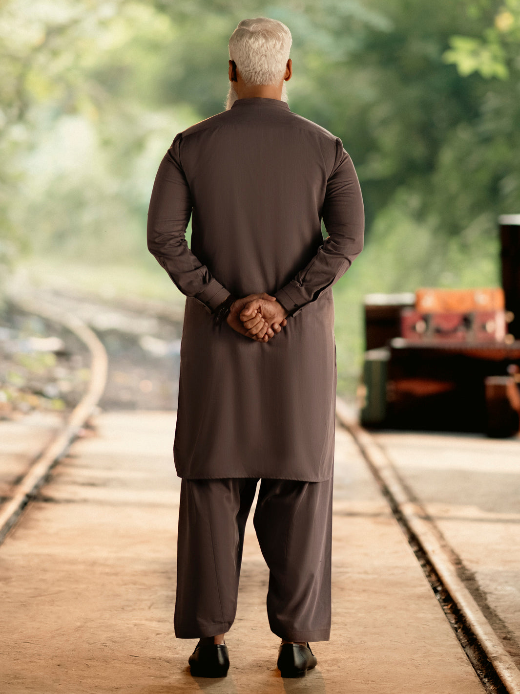 Dull Purple Blended Kameez Shalwar - AL-KS-3118