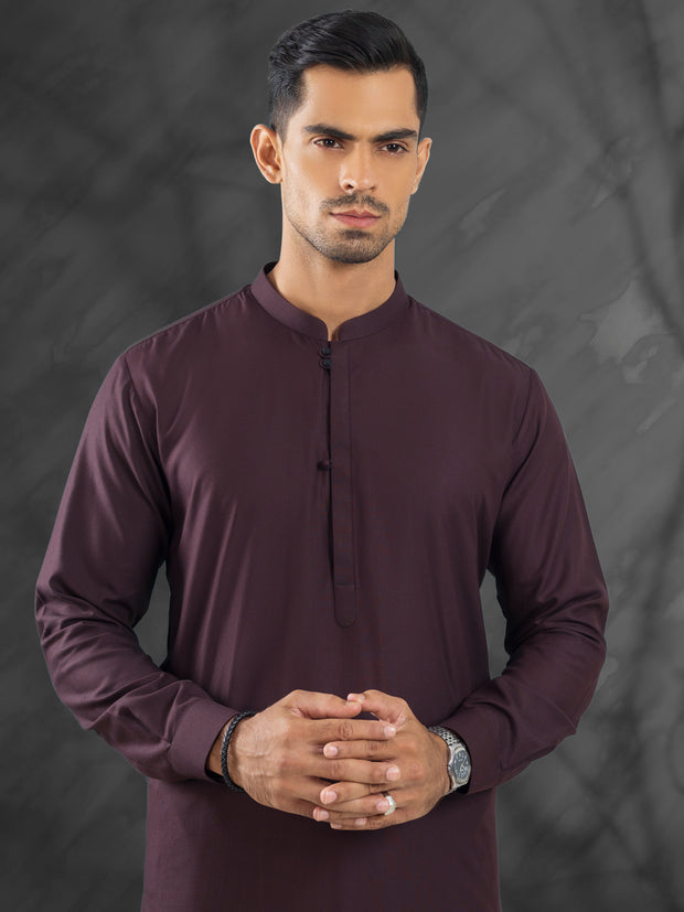 Maroon Blended Kurta Trouser - AL-KT-3129