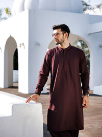 Maroon Blended Kameez Shalwar - AL-KS-3134