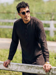 Brown Blended Kameez Shalwar - AL-KS-3136