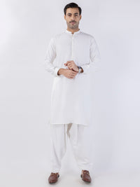 White Blended Kameez Shalwar - AL-KS-3139