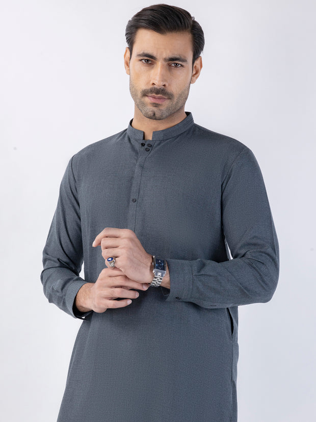 Grey Blended Kameez Shalwar - AL-KS-3153