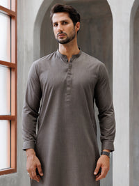 Brown Blended Kameez Shalwar - AL-KS-3155