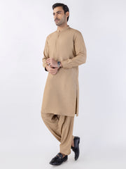 Beige Blended Kameez Shalwar - AL-KS-3154