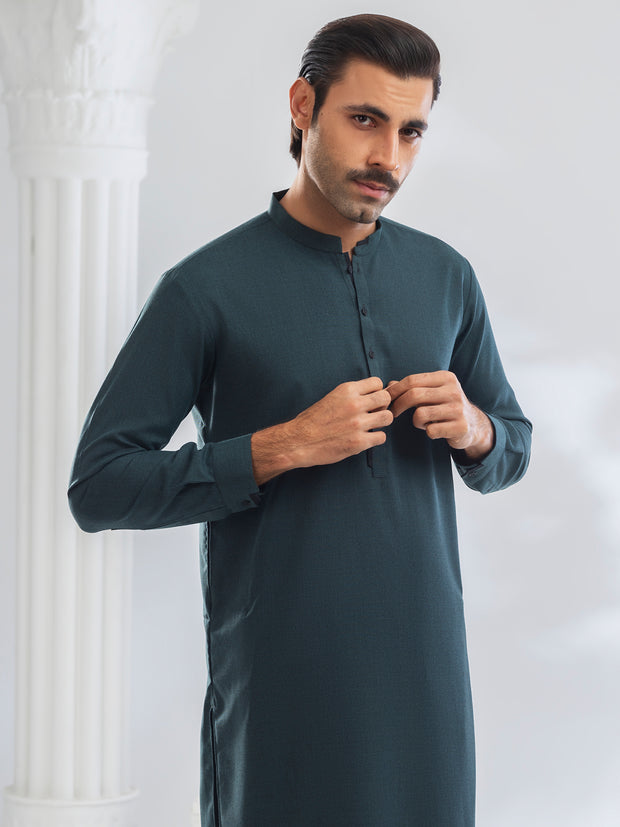 Green Blended Kameez Shalwar - AL-KS-3173