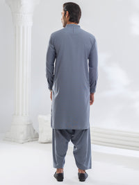Grey Blended Kameez Shalwar - AL-KS-3166