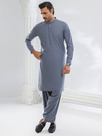 Grey Blended Kameez Shalwar - AL-KS-3166